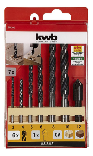 Juego Set Mechas Brocas Y Fresador Para Madera X7 Kwb 514200