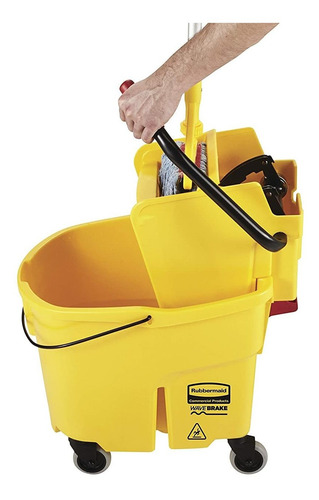 Rubbermaid Commercial Wavebrake Mopping Sistema Cubo Y Press