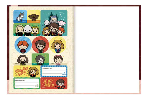 Caderno 1 Matéria Harry Potter 80 Fls Costurado Brochurão Cor Vermelho