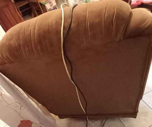 Sillon Relax Reclinable Con Masajeador Y Calor Impecable Marrón Claro Liso (Usado)