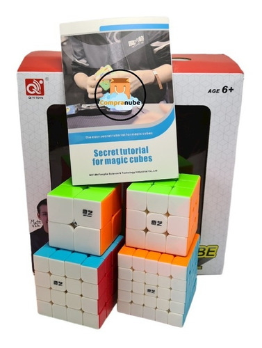Pack Cubos Rubik Estuche Qiyi Original Speed Stickerless