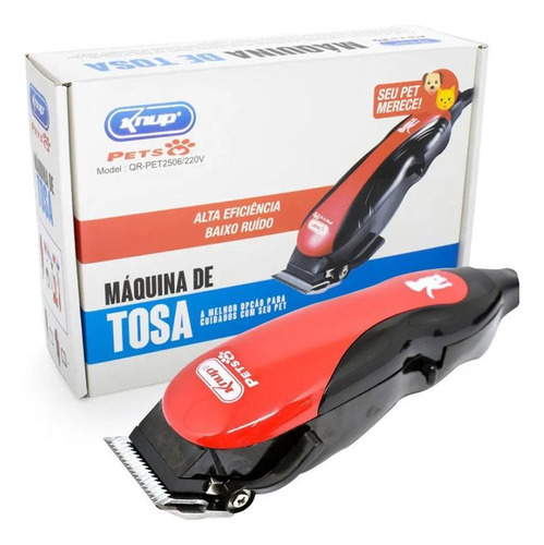 Maquina Tosa Profissional Knup Cães E Gatos Pets Qr-pet 2508