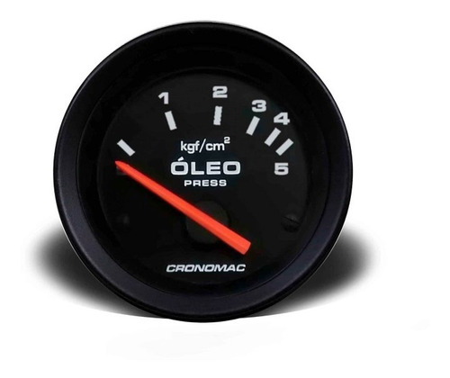 Indicador Pressão Óleo 52mm Eletr  5kg - Street Preto