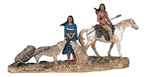 Estatua Coleccionable De Una Pareja De Nativos American...