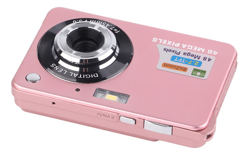 Cámara De Vídeo Digital 4k Rosa, 48 Mp, Pantalla Lcd De 2,7