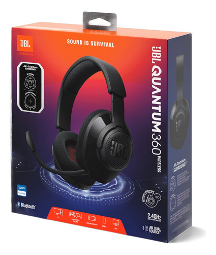 Headset Gamer Jbl Quantum 360 Wireless Xbox Ps4 Ps5 Pc Cor Preto