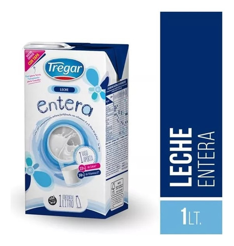 Leche Entera Larga Vida Tregar X 12 Unidades
