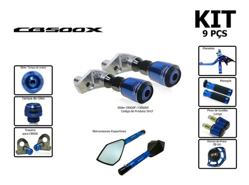 Kit Slider Protetores Procton Racing Honda Cb500x Cb 500x