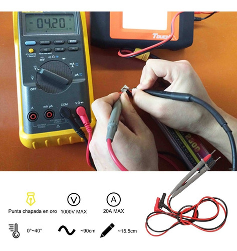 Imagen 2 de 4 de Kit Cables Puntas De Prueba Para Multimetro Fluke 20 Amp