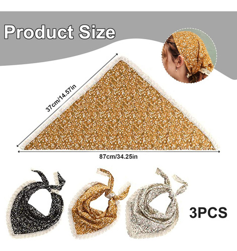 3ps Buff De Cabeza Para El Cabello Para Mujeres Triangular