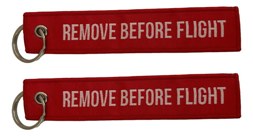 Set De 2 Llaveros Remove Before Flight Tejidos Flexibles