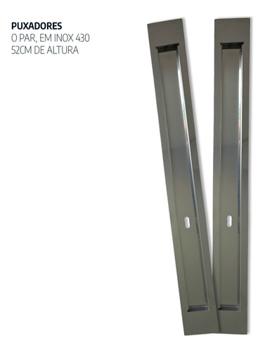 Estrutura P/ Porta Embutida Kit Basilare 72cm - Puxador 52cm Branco