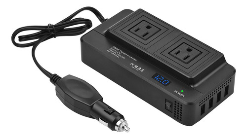 Aa 12v Do Inversor 200w Do Poder Do Carro Ao Conversor De D