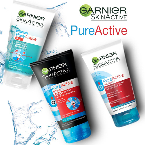 Imagen 3 de 5 de Exfoliante Facial Anti Puntosnegros Pureactive Garnier,150ml