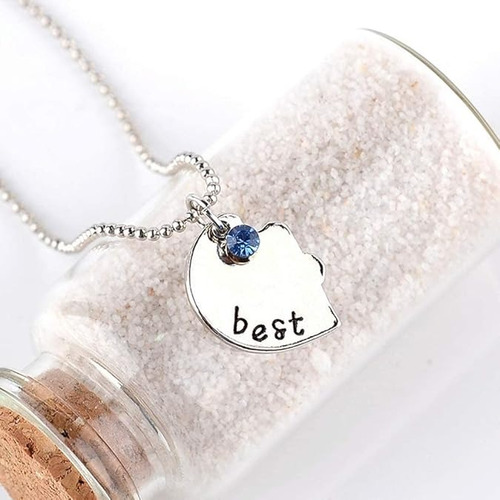3 Collares Best Friends Forever Crystal Con Forma De Corazón