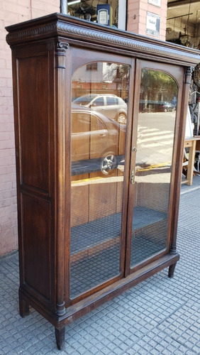 Biblioteca Antigua De Roble 2 Puertas Y Estantes Montepio_an