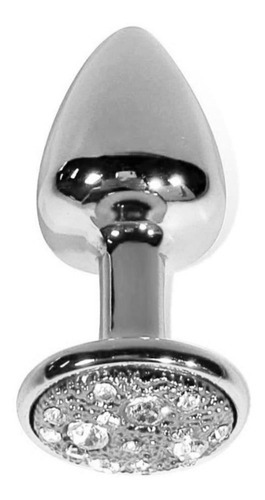 Plug Anal Em Metal Com Pedra Cravejada Em Strass Hard Cor Cromado