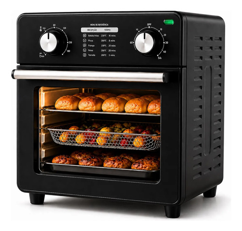 Fritadeira Elétrica Forno Oven 10l Preto 110v Air Fryer Preto 127v