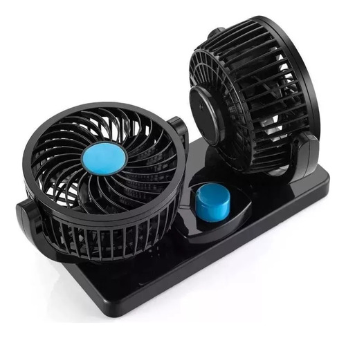 Ventilador Doble Para Automóviles - Negro