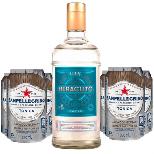 Combo Gintonic Gin Heraclito + Agua Tonica San Pellegrino