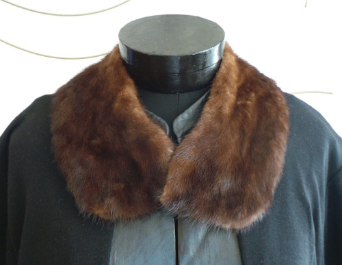 Cuello Piel De Vison Cafe Para Poner En Chaqueta O Chaleca (Usado)