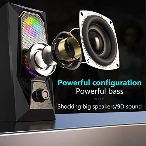 Altavoz Computadora Led Color Rgb Estereo Subwoofer Para