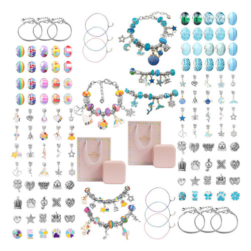 Kit De 2 Joyas Para Niños, Pulsera De Princesa Con Cuentas H