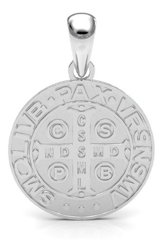 Imagen 4 de 10 de Dije Medalla San Benito Mediano De Plata .925 Agálea Joyería