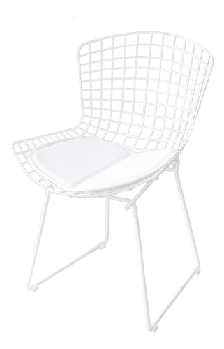 Silla Bertoia Comedor Cocina Negra Acero Hierro Diseño Color de la estructura de la silla Blanco