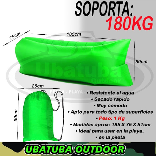 Imagen 2 de 7 de Sillón Puff Inflable Reforzado Tumbona Fiacuchi Original Vg
