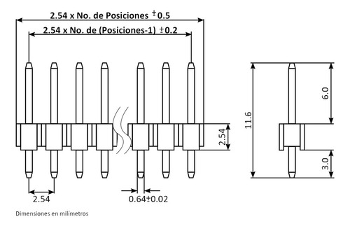 100 Piezas Tira De 40 Pines Macho Recto Cuadrados Pcb 2.54mm