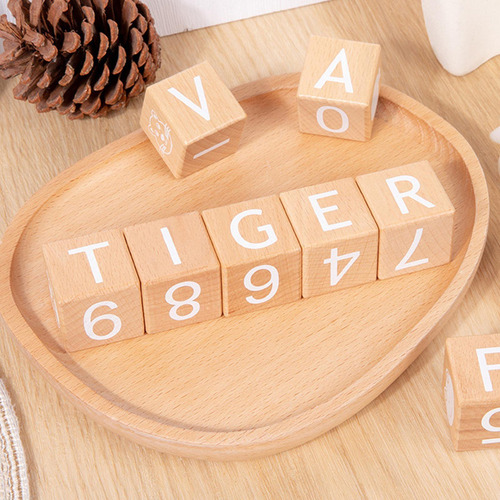 Bloque Numérico Apilable De Madera Con Letras .sj