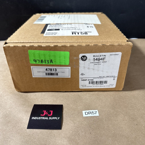 New Allen Bradley 1494f-d100 Ser. D 100 Amp Discnnect Wa Jjg