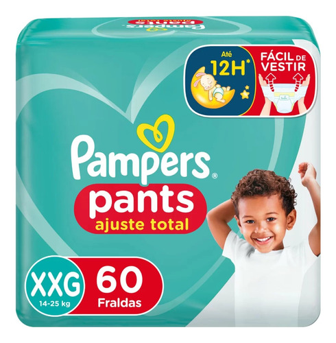  Pampers  pants ajuste total  60 unidades  xxg  fralda infantil sem gênero