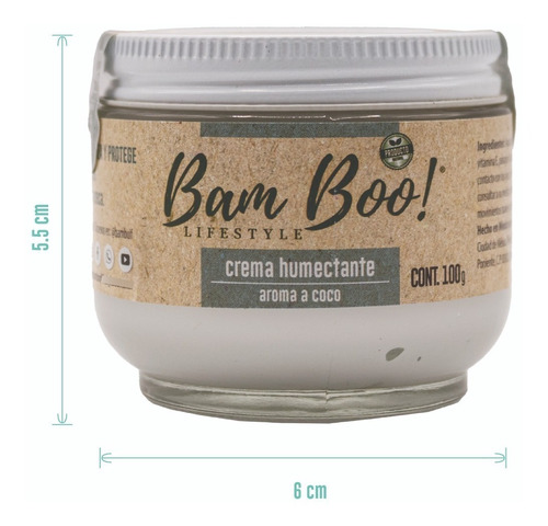 Crema Humectante Aroma A Coco 100g Bam Boo! Lifestyle