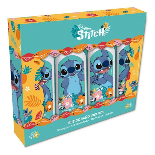 Set Baño Stitch Shampoo Acondicionador Perfume Espuma Disney