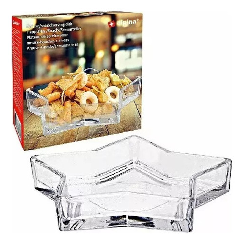 Plato De Vidrio Alpina Para Snacks Forma Estrella