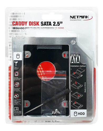 Caddy Netmak Para Notebook Disco Sata Slot Dvd 9.5mm
