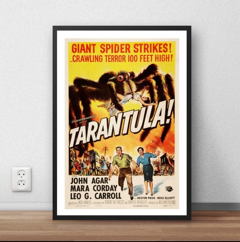 Quadro / Poster Com Moldura Terror Retrô Tarantula P289