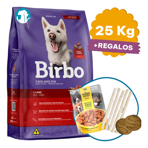 Comida Birbo Carne Perro Adulto 25 Kg + Envío + Gratis