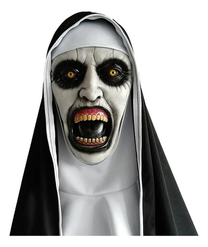 Máscara Dia Das Bruxas A Freira Látex Halloween Carnaval Cor Branco