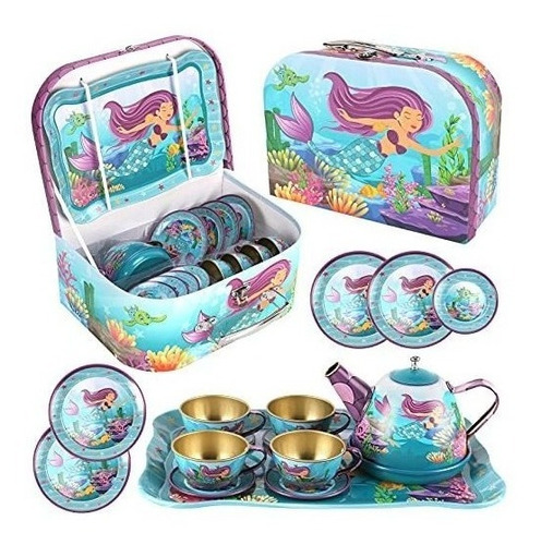 Juego De Tetera De Sirena Para Niños, Fiesta De Té, C...