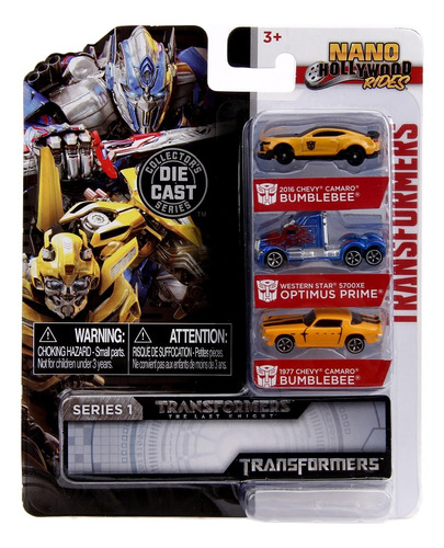 Pack X3 Autitos Nano Hollywood Transformers Universo Binario
