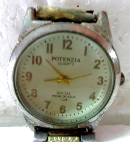 Relogio De Pulso Potenzia Quartz Social Prova De Agua 10m