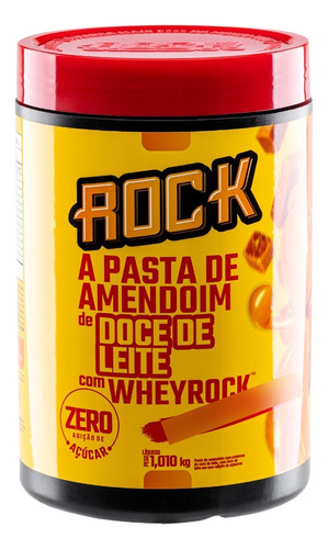 Pasta De Amendoim Rock Com Whey 1,010kg Pronta Sabor Doce De Leite