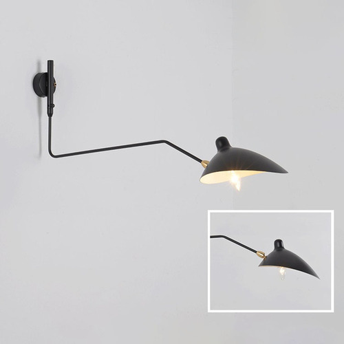 Candeeiro De Parede Vintage Com Braço Longo E Suporte De