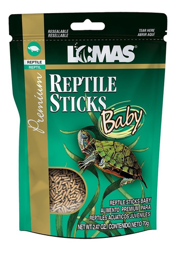 Lote 10 Alimento Reptile Sticks Baby 70gr Lomas Para Tortuga