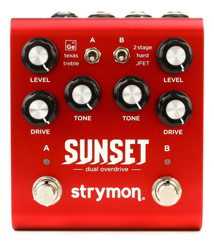 Pedal Strymon Sunset Dual Overdrive Cor Vermelho