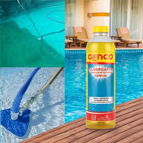 Kit 12 Unidades Clarificante Genfloc Spas Piscinas 1l Genco