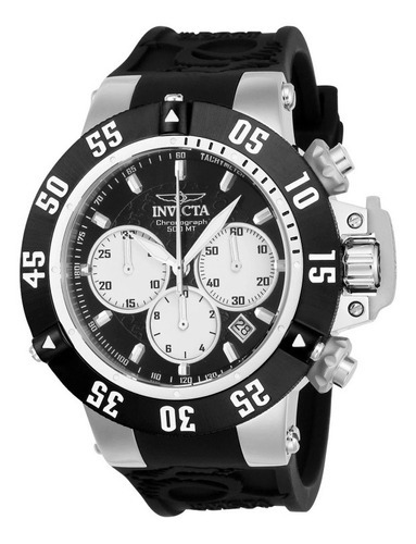 Reloj Invicta Subaqua 22919 50mm Quartz Negro/platead Hombre Color de la correa Negro Color del bisel Negro Color del fondo Negro